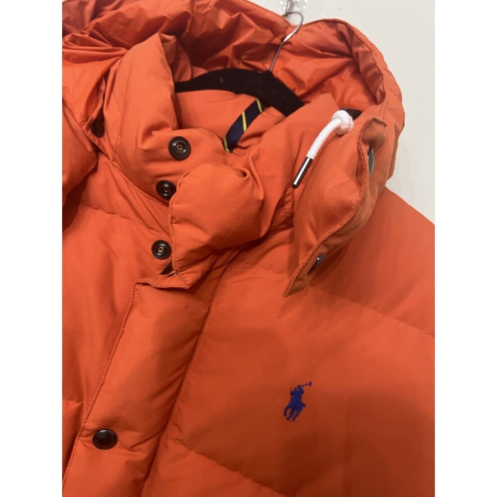 Polo Ralph Lauren Mens M Down Insulated Parka Jacket Orange NWT $498 - Picture 2 of 8